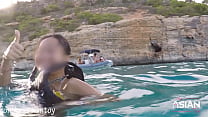 REAL Outdoor public sex, showing pussy and underwater creampie
